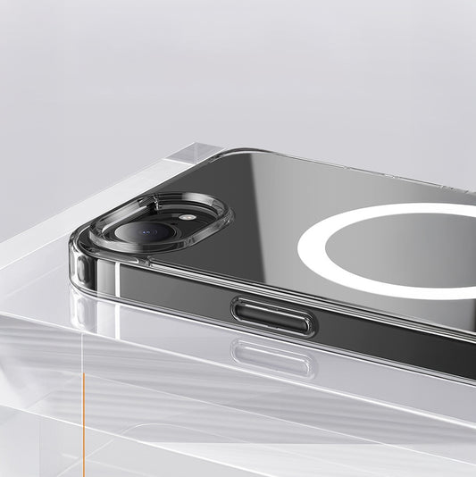 Apple iPhone 16E Kılıf M-safe Şarj Özellikli Şeffaf Sert PC Zore Embos Kapak