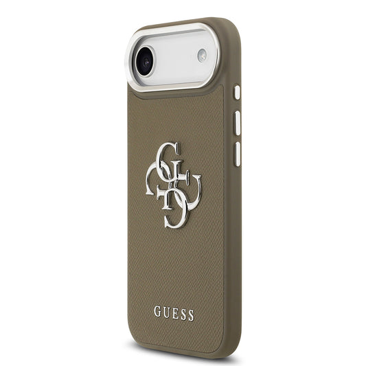 Apple iPhone 17 Air Kılıf Guess Orjinal Lisanslı Grained 4G Metal Büyük Logolu Kapak