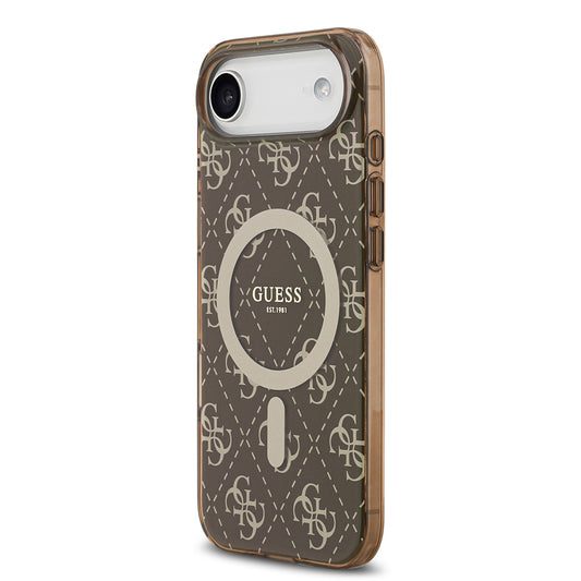 Apple iPhone 17 Air Kılıf Guess Orjinal Lisanslı M-safe Şarj Özellikli IML Baskılı Klasik Logolu 4G Desenli Kapak