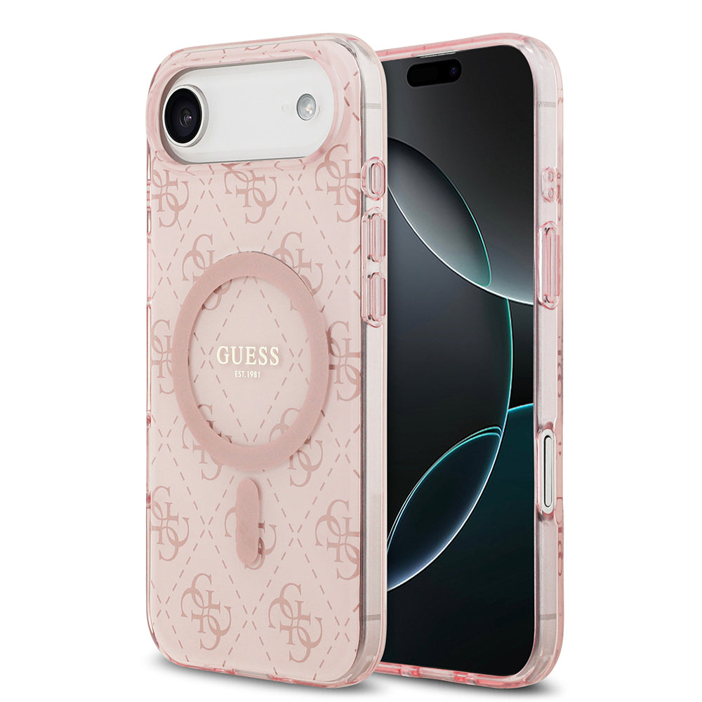 iPhone 17 Air Kılıf Guess Orjinal Lisanslı M-safe Şarj Özellikli IML Baskılı Klasik Logolu 4G Desenli Kapak