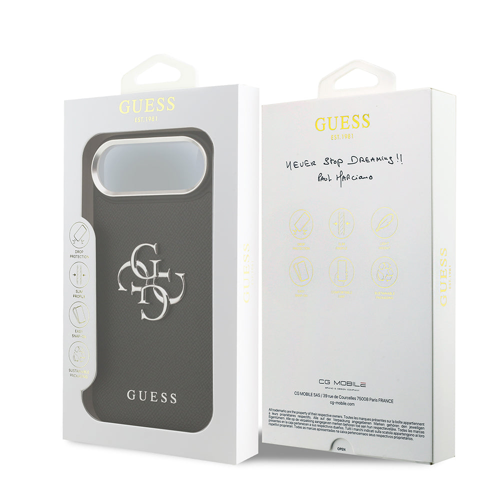 iPhone 17 Air Kılıf Guess Orjinal Lisanslı PU Deri 4G Büyük Metal Logo Dizaynlı Kapak