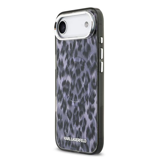 Apple iPhone 17 Air Kılıf Karl Lagerfeld Orjinal Lisanslı M-safe Şarj Özellikli IML Leopar Baskılı Kapak