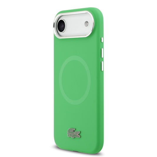 Apple iPhone 17 Air Kılıf Lacoste Orjinal Lisanslı M-safe Şarj Özellikli İkonik Logolu Metal Kamera Çerçeveli Silikon Kapak