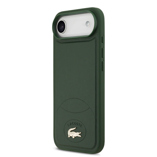 iPhone 17 Air Kılıf Lacoste Orjinal Lisanslı M-safe Şarj Özellikli PU Deri Tasarımlı Metal Logolu Kapak