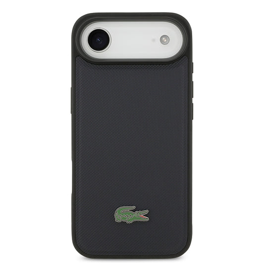 Apple iPhone 17 Air Kılıf Lacoste Orjinal Lisanslı M-safe Şarj Özellikli PU Pike Desenli Metal Logolu Kartlıklı Kapak