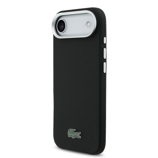 Apple iPhone 17 Air Kılıf Lacoste Orjinal Lisanslı M-Safe Şarj Özellikli PVC Pike Desenli Arka Yüzey İkonik Timsah Dokuma Logolu Kapak