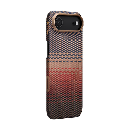 iPhone 17 Air Kılıf M-safe Şarj Özellikli Aramid Fiber Pitaka Tactile Woven Sunset-Moonrise Serisi Kapak