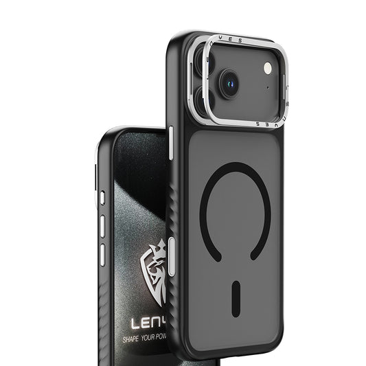 Apple iPhone 17 Air Kılıf M-safe Şarj Özellikli Metal Kamera Standlı Lenyes CK226 PC Kapak