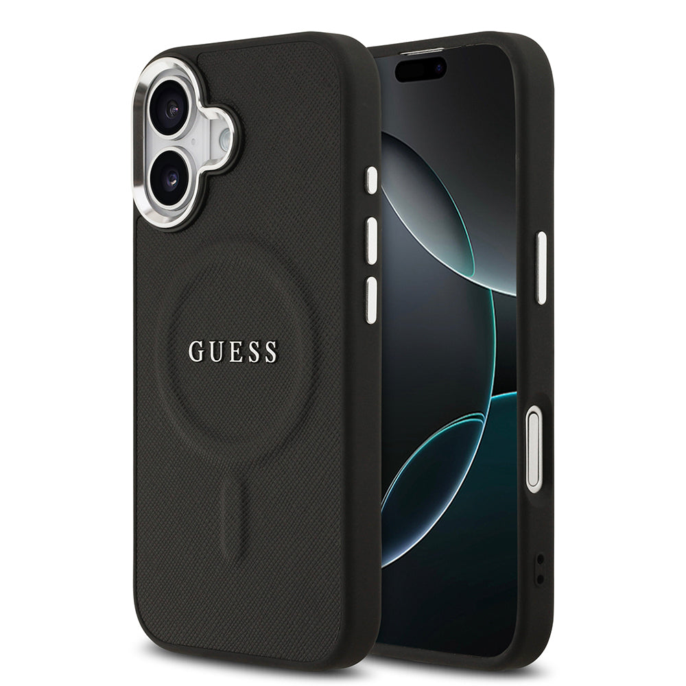 iPhone 17 Kılıf Guess Orjinal Lisanslı M-safe Şarj Özellikli Klasik Yazı Logolu PU Deri Kapak