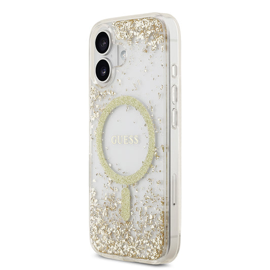 iPhone 17 Kılıf Guess Orjinal Lisanslı M-safe Şarj Özellikli Transparan Resin Bottom Kapak