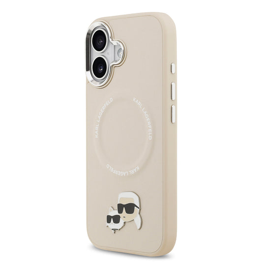 Apple iPhone 17 Kılıf Karl Lagerfeld Orjinal Lisanslı M-safe Şarj Özellikli Metal Kamera ve Buton Tasarımlı K&C PU Deri Kapak