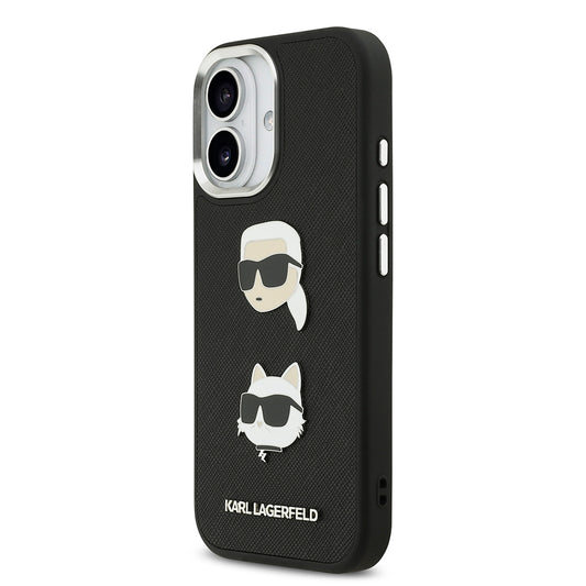 Apple iPhone 17 Kılıf Karl Lagerfeld Orjinal Lisanslı Metal Logolu K&C Heads Pin Kapak