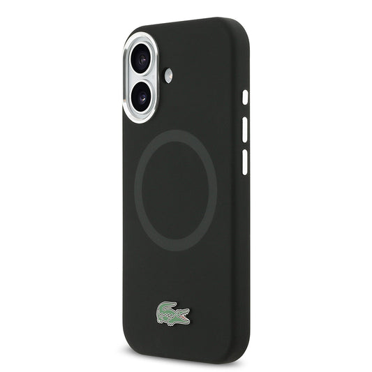 iPhone 17 Kılıf Lacoste Orjinal Lisanslı M-safe Şarj Özellikli İkonik Logolu Metal Kamera Çerçeveli Silikon Kapak
