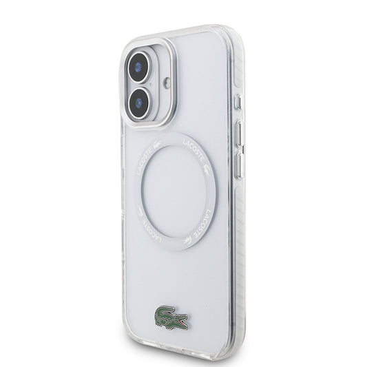 Apple iPhone 17 Kılıf Lacoste Orjinal Lisanslı M-safe Şarj Özellikli İkonik Timsah Logolu Buzlu Kapak