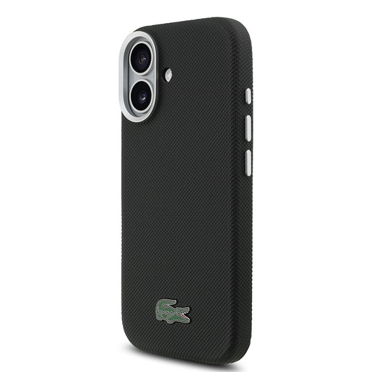 Apple iPhone 17 Kılıf Lacoste Orjinal Lisanslı M-Safe Şarj Özellikli PVC Pike Desenli Arka Yüzey İkonik Timsah Dokuma Logolu Kapak