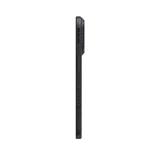 iPhone 17 Kılıf M-safe Şarj Özellikli 1500D Aramid Fiber Pitaka Ultra-Slim Classic Serisi Black-Grey Twill Kapak