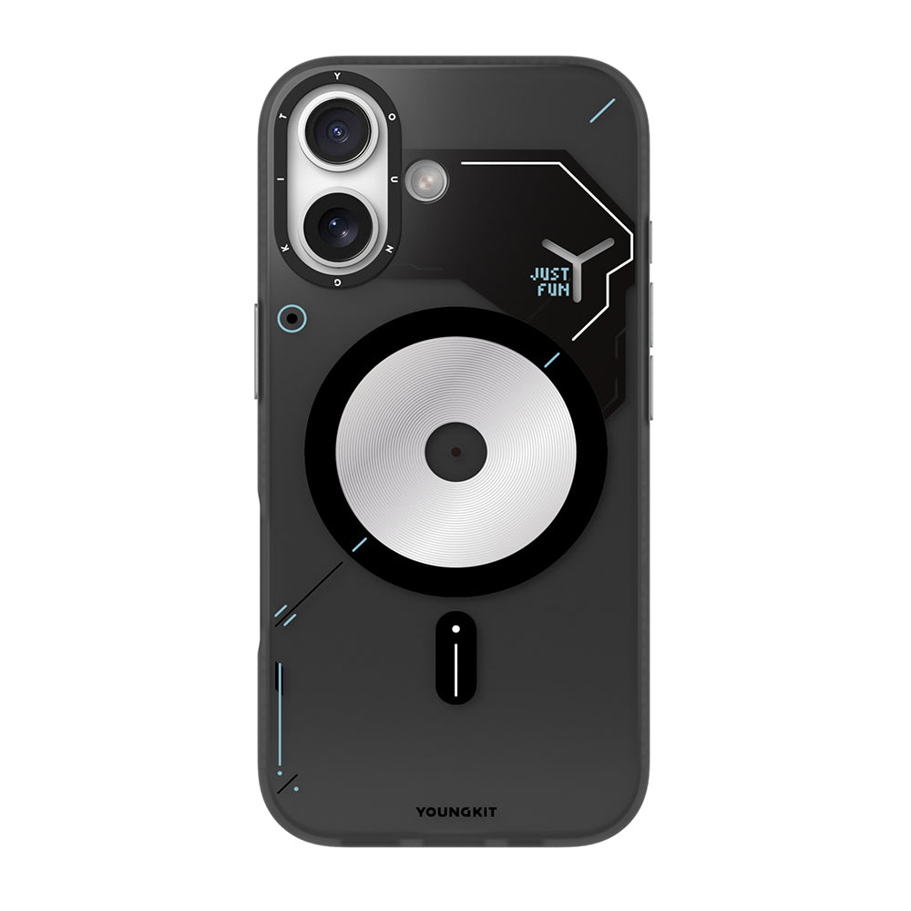 iPhone 17 Kılıf M-safe Şarj Özellikli Disk Desenli Youngkit Disc Battle Kapak