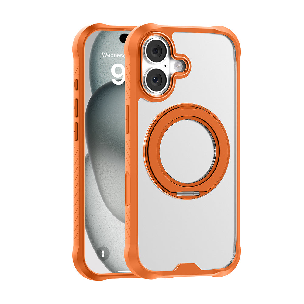 iPhone 17 Kılıf M-safe Şarj Özellikli Parmak Ring Standlı Airbag Tasarımlı Mutural Obsidian Serisi Kapak