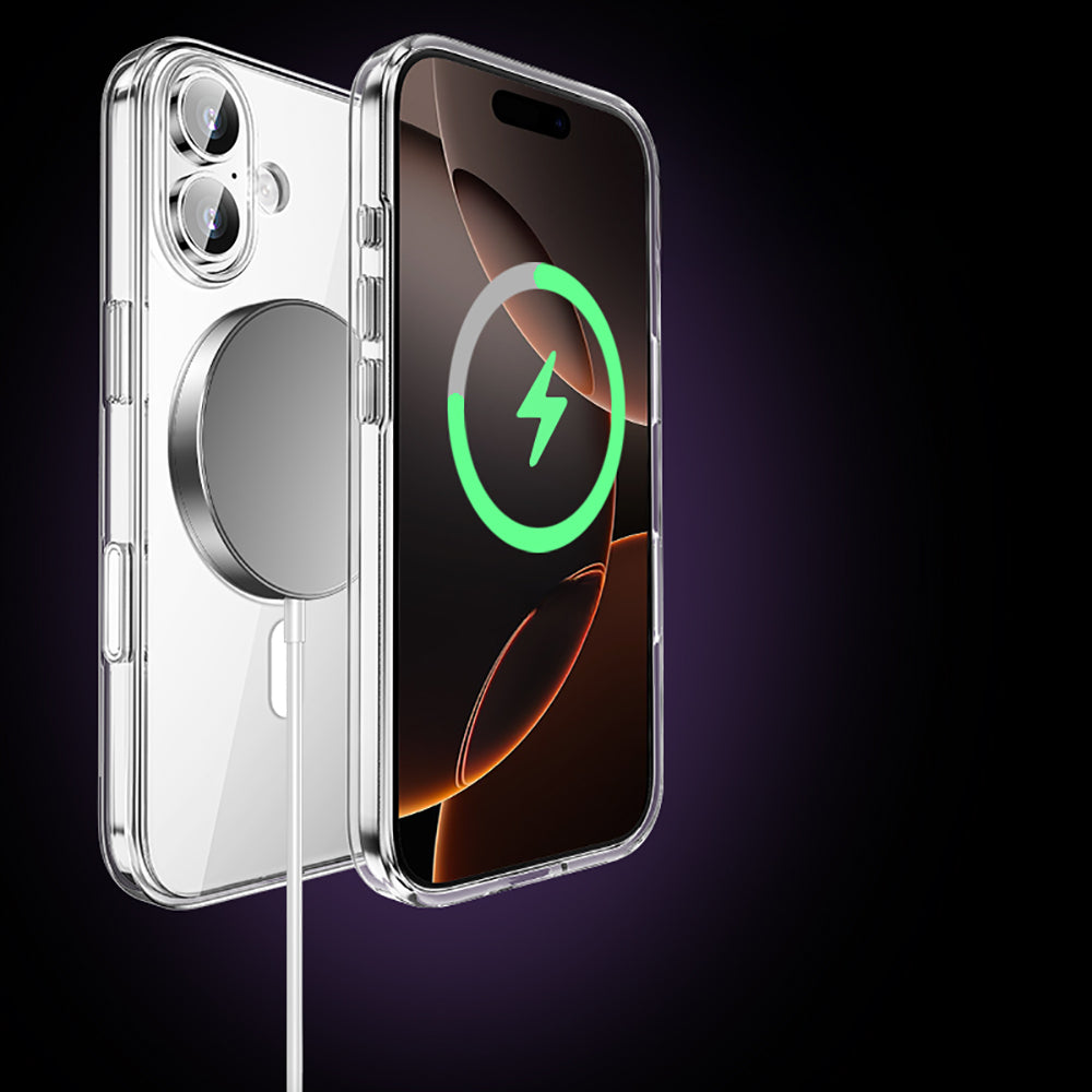 iPhone 17 Kılıf M-safe Şarj Özellikli Transparan Sert PC Wlons Pita Kapak
