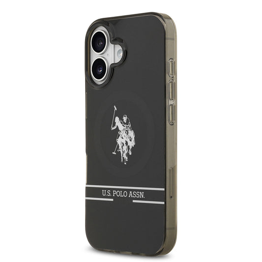 iPhone 17 Kılıf U.S. Polo Assn. Orjinal Lisanslı M-safe Şarj Özellikli IML Double Horse Stripe Logolu Kapak