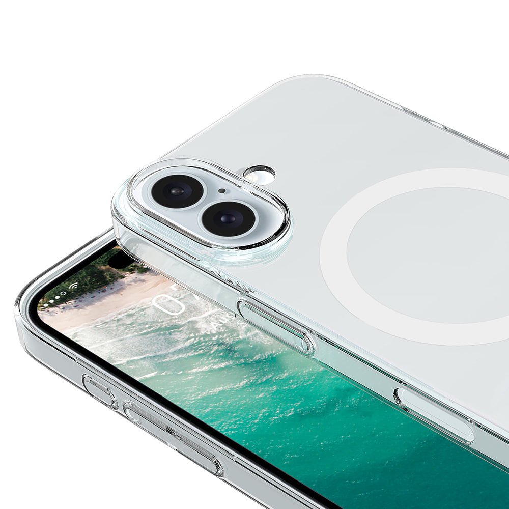 Apple iPhone 17 Kılıf Zore M-safe Şarj Özellikli Şeffaf Kamera Çerçeveli Porto Kapak