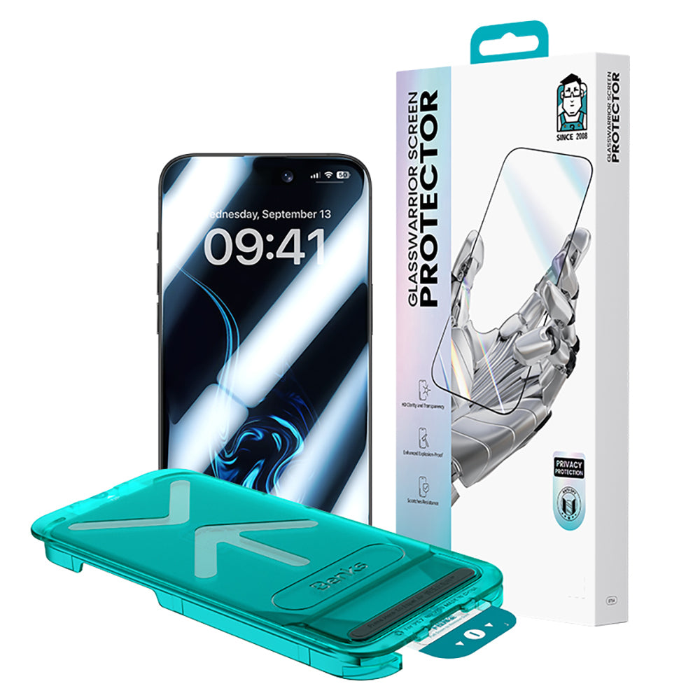 iPhone 17 Pro Benks Glass Warrior Privacy HD Cam Ekran Koruyucu + Kolay Uygulama Aparatlı