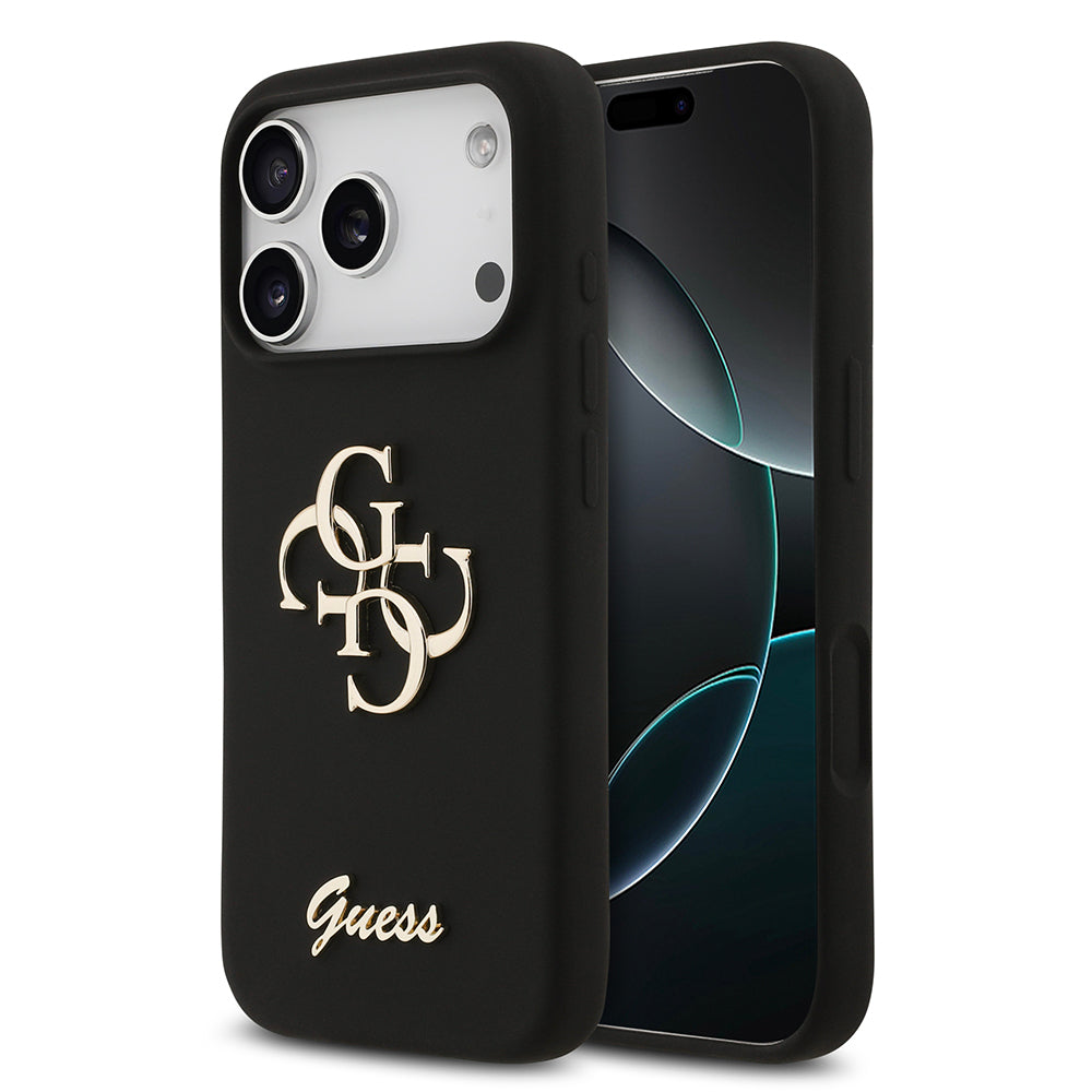 iPhone 17 Pro Kılıf Guess Orjinal Lisanslı Grained Yazı Logolu Kapak