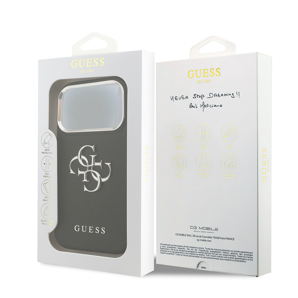 iPhone 17 Pro Kılıf Guess Orjinal Lisanslı PU Deri 4G Büyük Metal Logo Dizaynlı Kapak