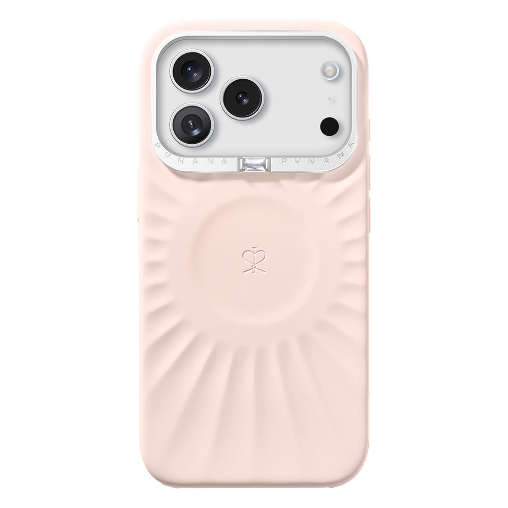 Apple iPhone 17 Pro Kılıf Kabartma Tasarımlı Metal Kamera Çerçeveli Pynana Starlight Serisi Kapak