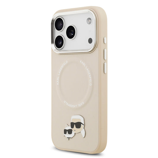 Apple iPhone 17 Pro Kılıf Karl Lagerfeld Orjinal Lisanslı M-safe Şarj Özellikli Metal Kamera ve Buton Tasarımlı K&C PU Deri Kapak