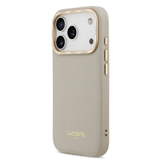 Apple iPhone 17 Pro Kılıf Lacoste Orjinal Lisanslı M-safe Şarj Özellikli Champs Elysees PU Deri Tasarımlı Kapak