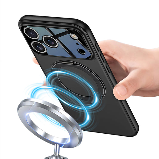 Apple iPhone 17 Pro Kılıf M-safe Şarj Özellikli 360 Derece Standlı Çift Parçalı Zore Torino Kapak