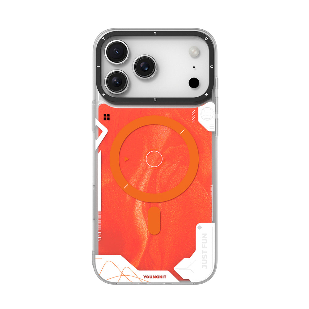 iPhone 17 Pro Kılıf M-safe Şarj Özellikli Parlak Kumlu Sıvılı Tasarımlı Galaxy Fantasy Serisi Kapak