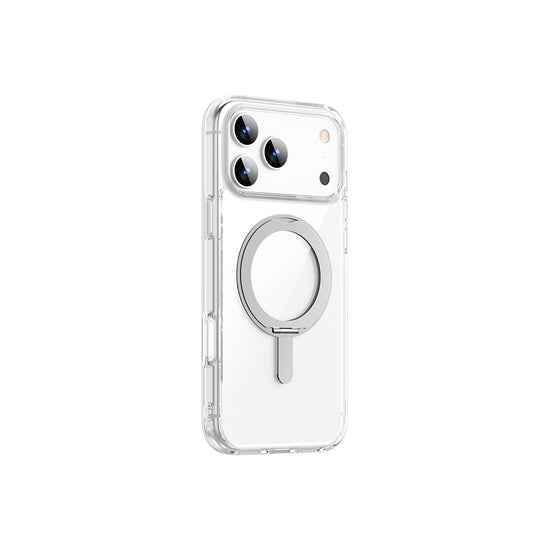 Apple iPhone 17 Pro Kılıf M-safe Şarj Özellikli Wiwu MCC-201 iShield Ultra Serisi Standlı Crystal Sert PC Kapak