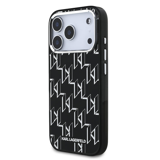 Apple iPhone 17 Pro Kılıf Orjinal Lisanslı M-safe Şarj Özellikli Karl Lagerfeld IML Baskılı Monogram Dizayn Kapak