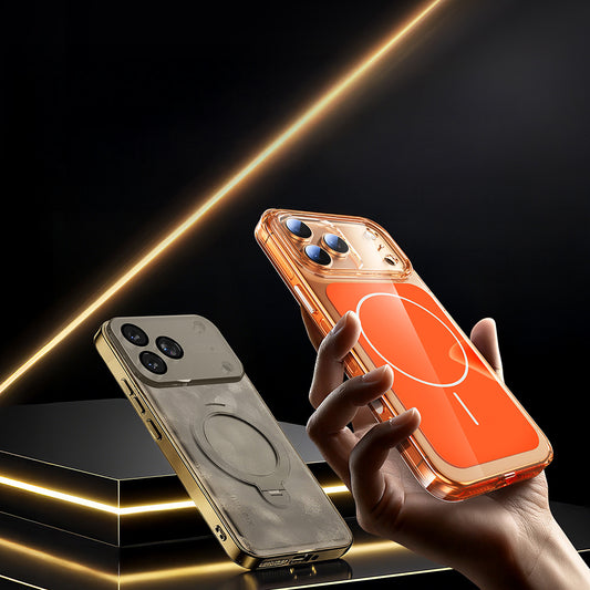 Apple iPhone 17 Pro Kılıf Zore M-safe Şarj Özellikli Şeffaf Kamera Kontrol Butonlu Lugano Kapak