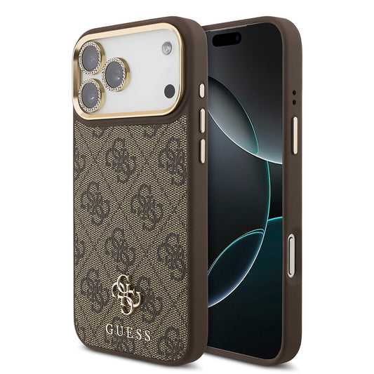 Apple iPhone 17 Pro Max Guess Orjinal Lisanslı 4G ve Yazı Logolu Kılıf + Ekran Koruyucu + Lens Koruyucu 3in1 Aksesuar Seti