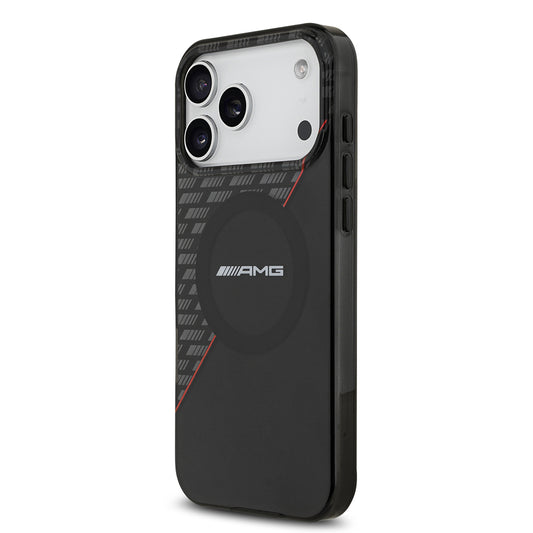 iPhone 17 Pro Max Kılıf AMG Orjinal Lisanslı M-safe Şarj Özellikli Çift Katmanlı Kırmızı Çapraz Çizgili Kapak