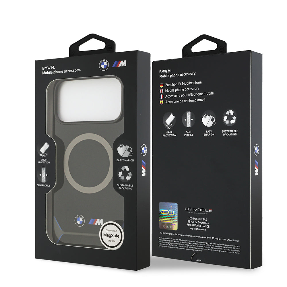 iPhone 17 Pro Max Kılıf BMW Orjinal Lisanslı M-safe Şarj Özellikli Metal Buton Tasarımlı IML Baskılı M Dizayn Kapak