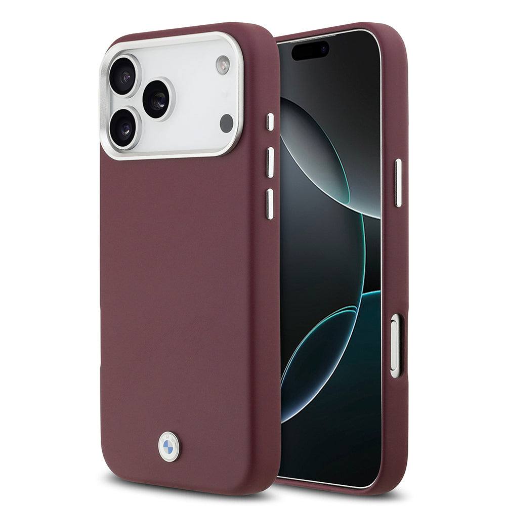 iPhone 17 Pro Max Kılıf BMW Orjinal Lisanslı M-safe Şarj Özellikli Metal Logolu Tam Kaplama Deri Kapak