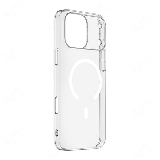Apple iPhone 17 Pro Max Kılıf IC Çipli M-Safe Şarj Özellikli Şeffaf Kamera Çerçeveli Zore Toledo Kapak