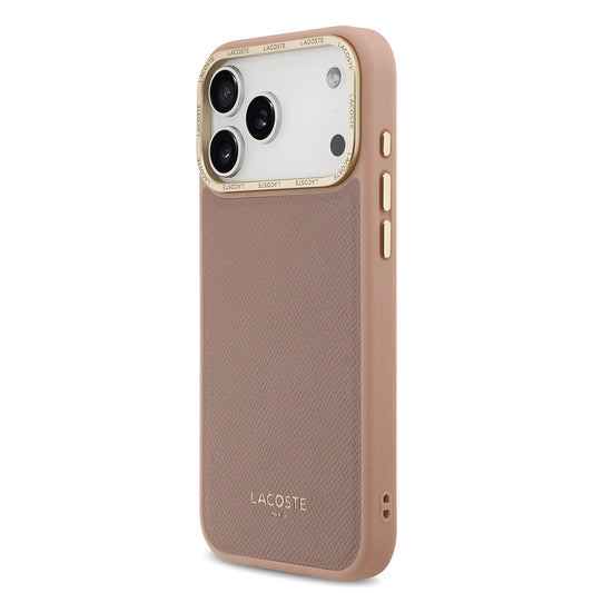 iPhone 17 Pro Max Kılıf Lacoste Orjinal Lisanslı M-safe Şarj Özellikli Champs Elysees PU Deri Tasarımlı Kapak