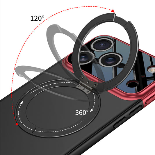 Apple iPhone 17 Pro Max Kılıf M-safe Şarj Özellikli 360 Derece Standlı Çift Parçalı Zore Torino Kapak