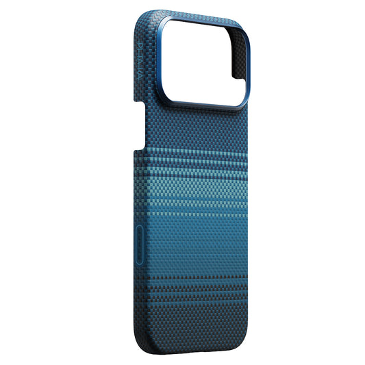 iPhone 17 Pro Max Kılıf M-safe Şarj Özellikli Aramid Fiber Pitaka Tactile Woven Sunset-Moonrise Serisi Kapak