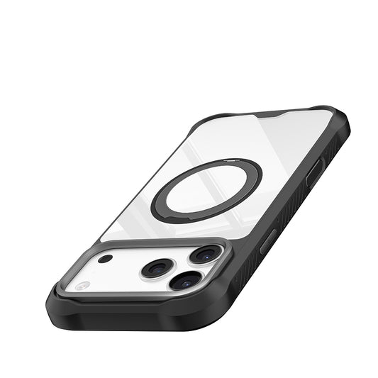 iPhone 17 Pro Max Kılıf M-safe Şarj Özellikli Parmak Ring Standlı Airbag Tasarımlı Mutural Obsidian Serisi Kapak
