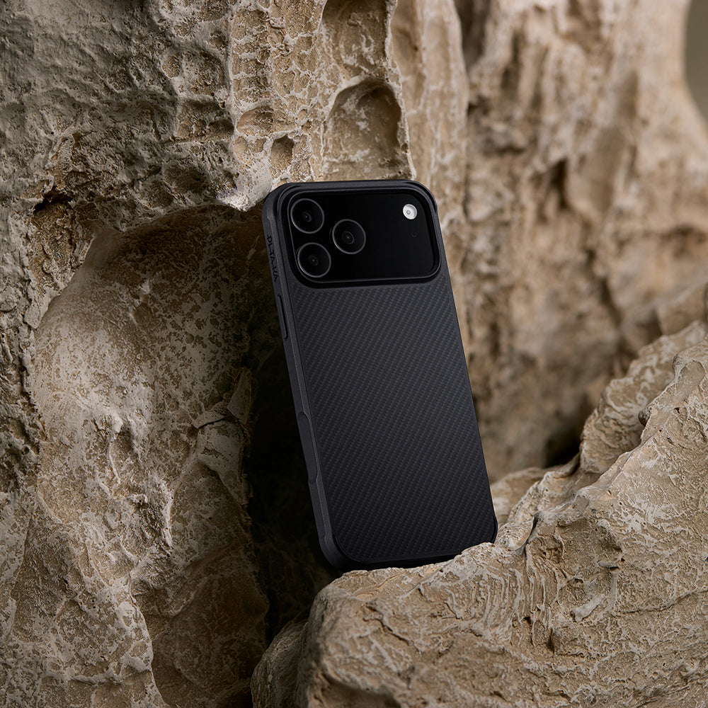 iPhone 17 Pro Max Kılıf M-safe Şarj Özellikli Pitaka Aramid Pro Guard Serisi Black-Gray Kapak