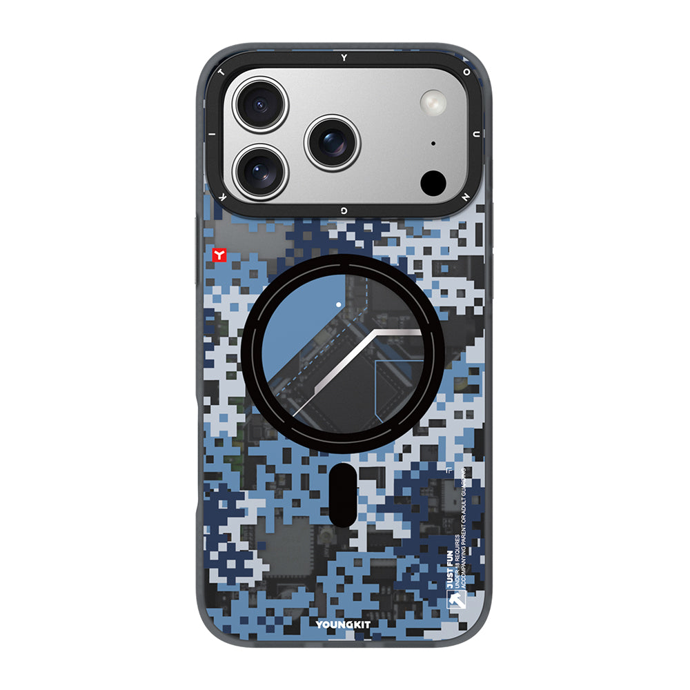 iPhone 17 Pro Max Kılıf M-Safe Şarj Özellikli Youngkit Camouflage Sykell Serisi Kapak