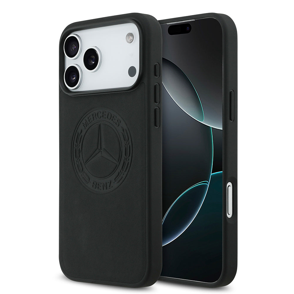 iPhone 17 Pro Max Kılıf Mercedes Benz Orjinal Lisanslı M-safe Şarj Özellikli Hakiki Deri Nostaljik Yıldız Dizayn Kapak