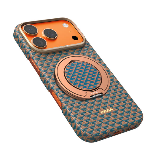 Apple iPhone 17 Pro Max Kılıf Raptic 2in1 Bundle Kit Aramid Skin Destiny Serisi Stand ve Karbon Kapak