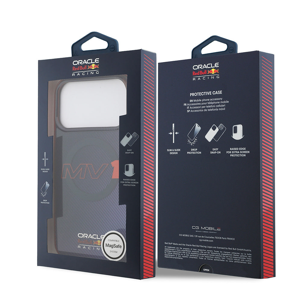 iPhone 17 Pro Max Kılıf Redbull Orjinal Lisanslı M-safe Şarj Özellikli Çift Katmanlı Çizgi Desenli Sert PC MV Kapak